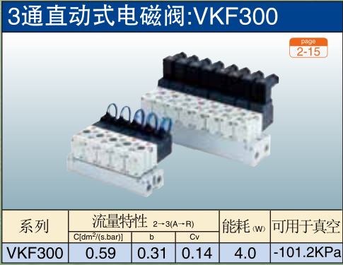 3通直动式电磁阀:VKF300